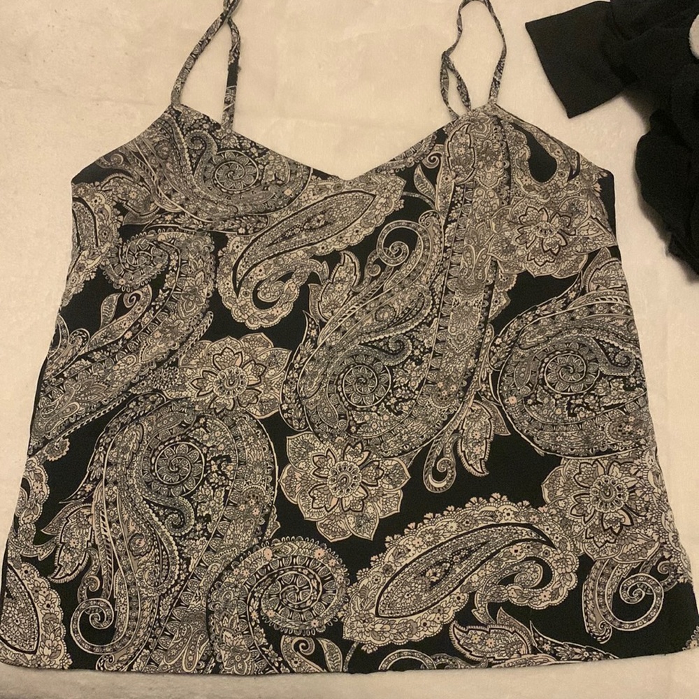 Banana Republic Black and Tan/beige spaghetti top